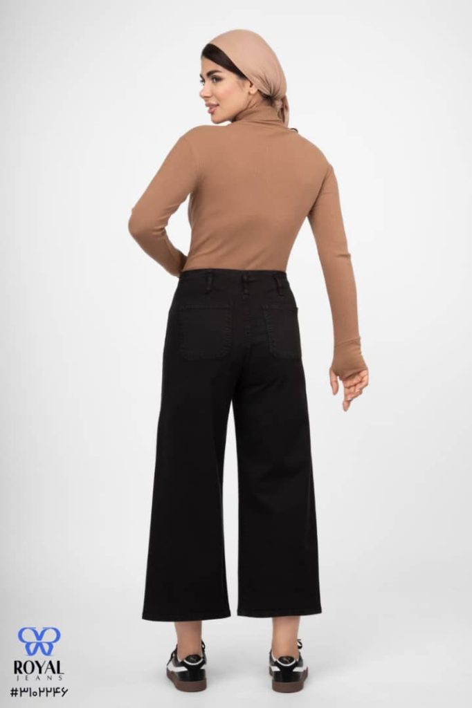 واید لگ مشکی کتان